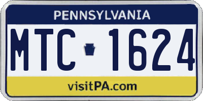PA license plate MTC1624