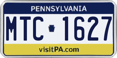 PA license plate MTC1627