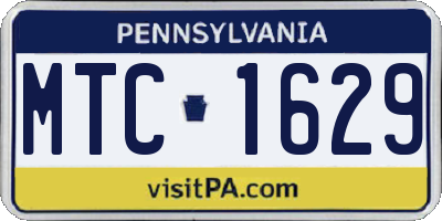PA license plate MTC1629