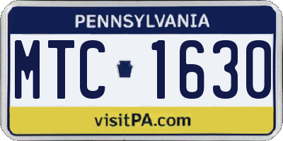 PA license plate MTC1630