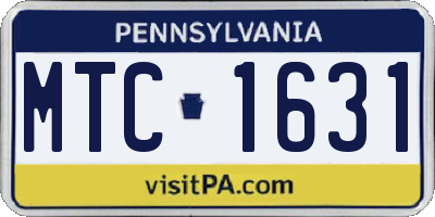PA license plate MTC1631