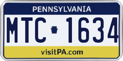 PA license plate MTC1634