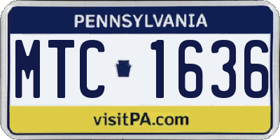 PA license plate MTC1636