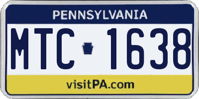 PA license plate MTC1638