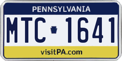PA license plate MTC1641