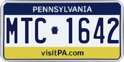 PA license plate MTC1642