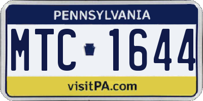 PA license plate MTC1644