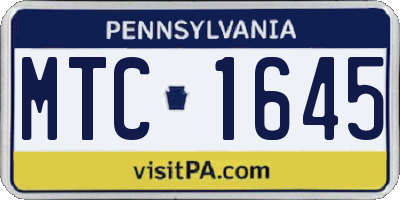 PA license plate MTC1645