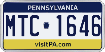 PA license plate MTC1646