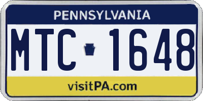 PA license plate MTC1648