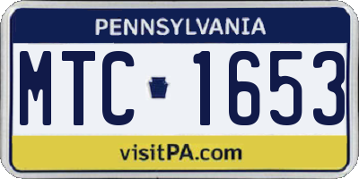 PA license plate MTC1653