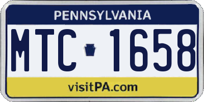 PA license plate MTC1658