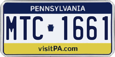 PA license plate MTC1661