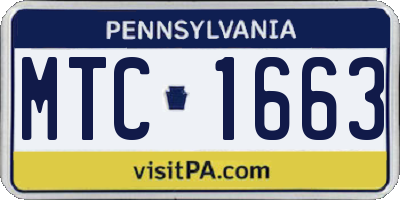 PA license plate MTC1663