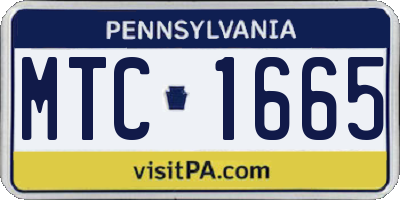 PA license plate MTC1665