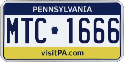 PA license plate MTC1666