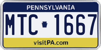 PA license plate MTC1667