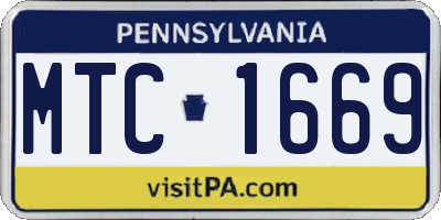 PA license plate MTC1669