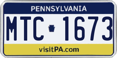 PA license plate MTC1673