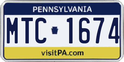 PA license plate MTC1674