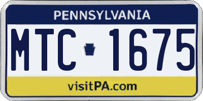 PA license plate MTC1675