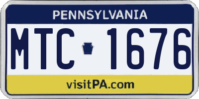 PA license plate MTC1676