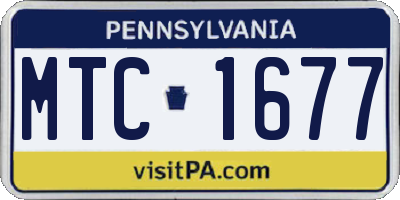 PA license plate MTC1677