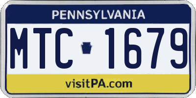 PA license plate MTC1679