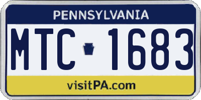 PA license plate MTC1683