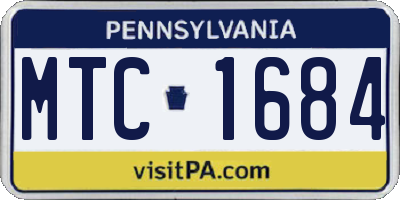 PA license plate MTC1684