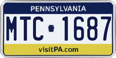 PA license plate MTC1687