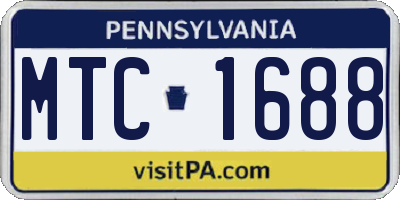 PA license plate MTC1688
