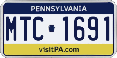 PA license plate MTC1691