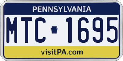 PA license plate MTC1695