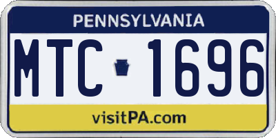 PA license plate MTC1696
