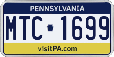 PA license plate MTC1699