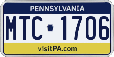 PA license plate MTC1706