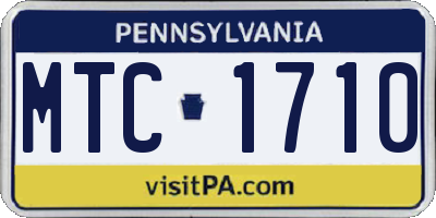 PA license plate MTC1710