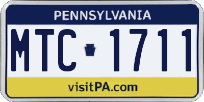 PA license plate MTC1711