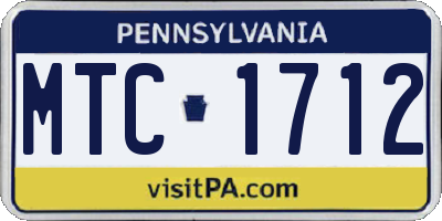 PA license plate MTC1712