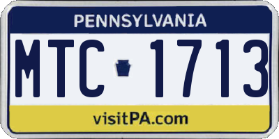 PA license plate MTC1713