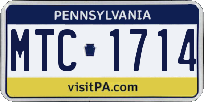 PA license plate MTC1714