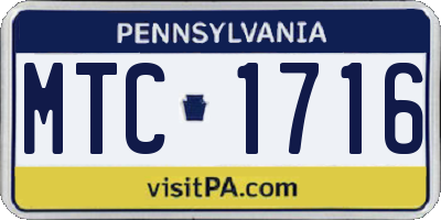 PA license plate MTC1716