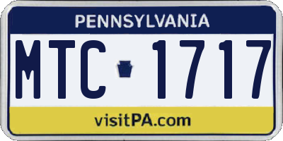 PA license plate MTC1717