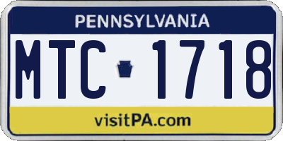 PA license plate MTC1718
