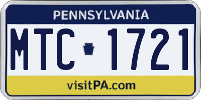 PA license plate MTC1721