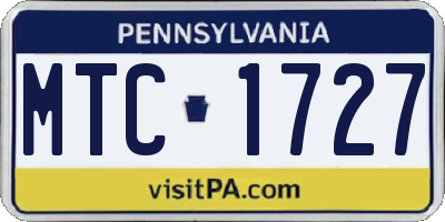 PA license plate MTC1727