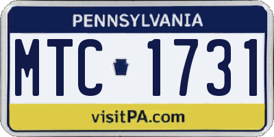 PA license plate MTC1731