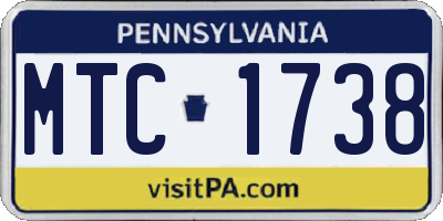 PA license plate MTC1738