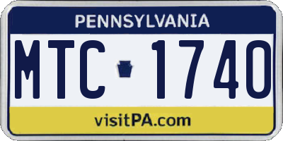 PA license plate MTC1740